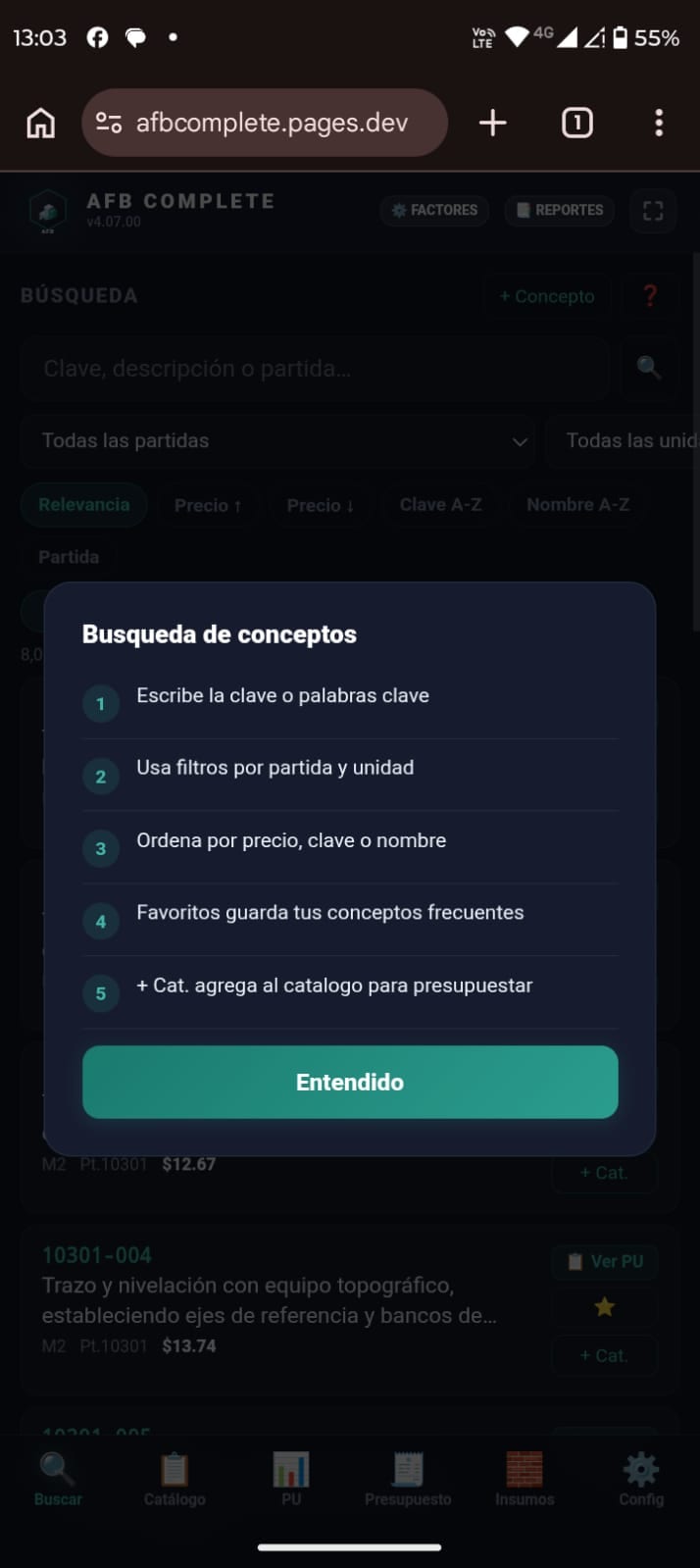 AFB Complete — búsqueda de conceptos